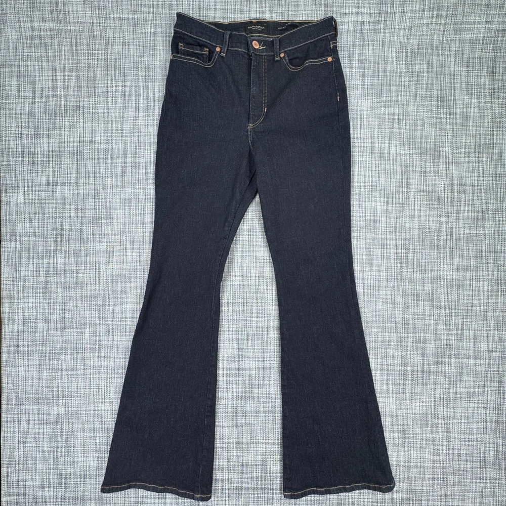 Banana Republic Womens Flare Jeans 29 High Rise Dark Wash Blue Stretch Denim